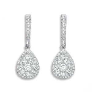 18ct White Gold 0.75ct Diamond Drop Earrings